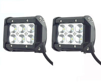 2 x FARO SUPPLEMENTARE PROFONDITA AUTO FUORISTRADA 12V 18W 6 LED RETTANGOLARE