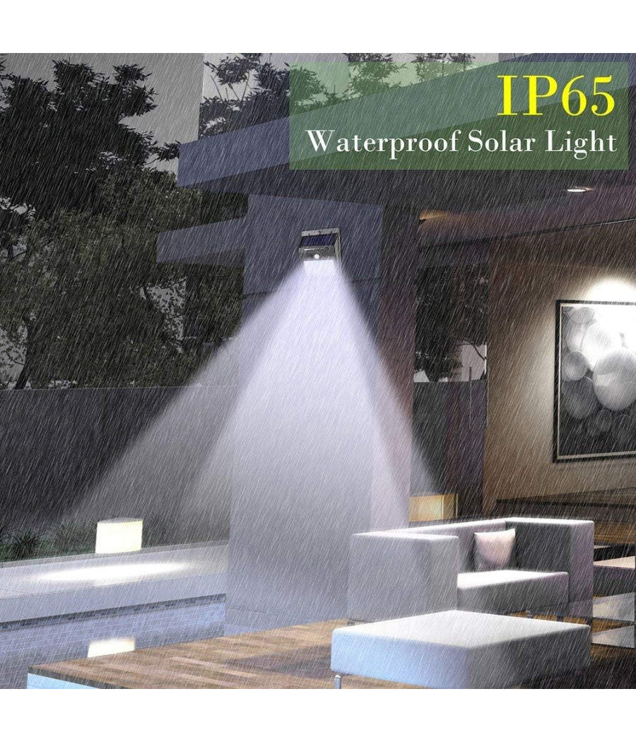 2 X Faro Solare Da Esterno Faretto Fotovoltaico + Sensore Lampada Led         