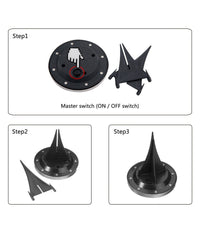 2 X Lampada Luce Led Solare Disk Lights Esterno Giardino Waterproof Segna Passo         