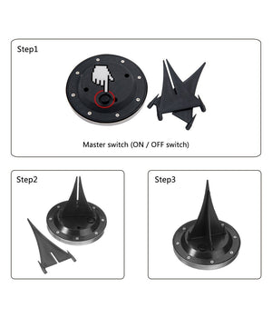 2 X Lampada Luce Led Solare Disk Lights Esterno Giardino Waterproof Segna Passo         