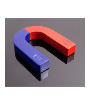 2 X Magnete Didattico Calamita 30mm A Forma Di U Positivo E Negativo Nord Sud         