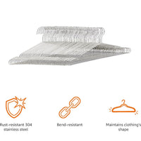 20 Grucce per Lavanderia 40cm Salvaspazio in Metallo Cromato con Spalline 1045