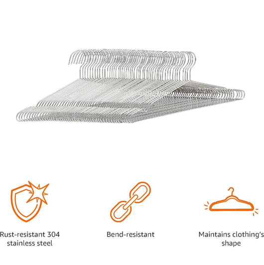 20 Grucce per Lavanderia 40cm Salvaspazio in Metallo Cromato con Spalline 1045