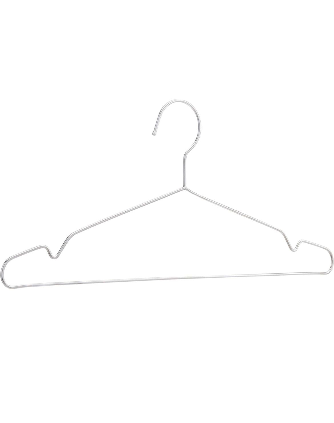 20 Grucce per Lavanderia 40cm Salvaspazio in Metallo Cromato con Spalline 1045