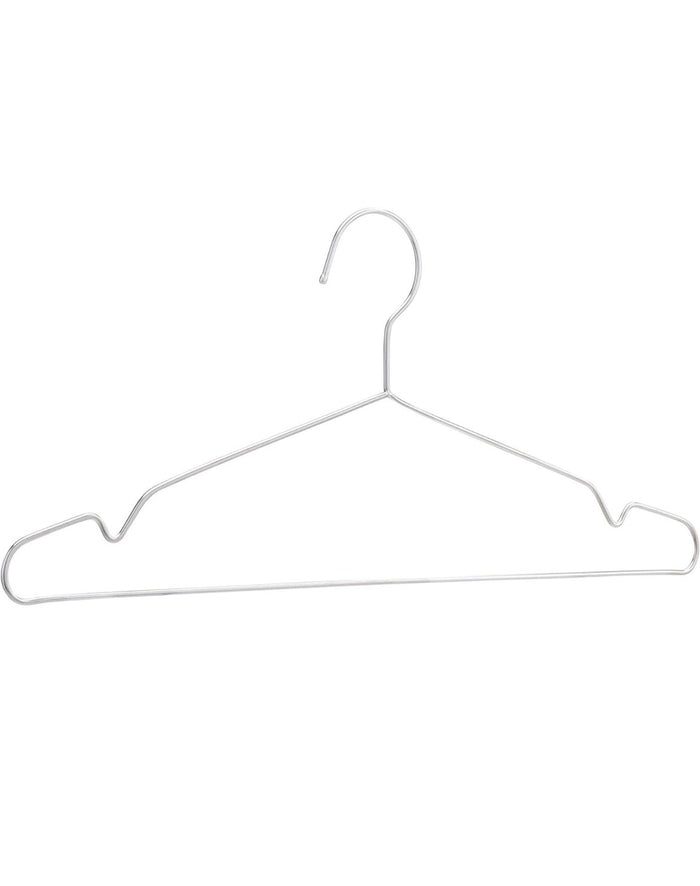 20 Grucce per Lavanderia 40cm Salvaspazio in Metallo Cromato con Spalline 1045