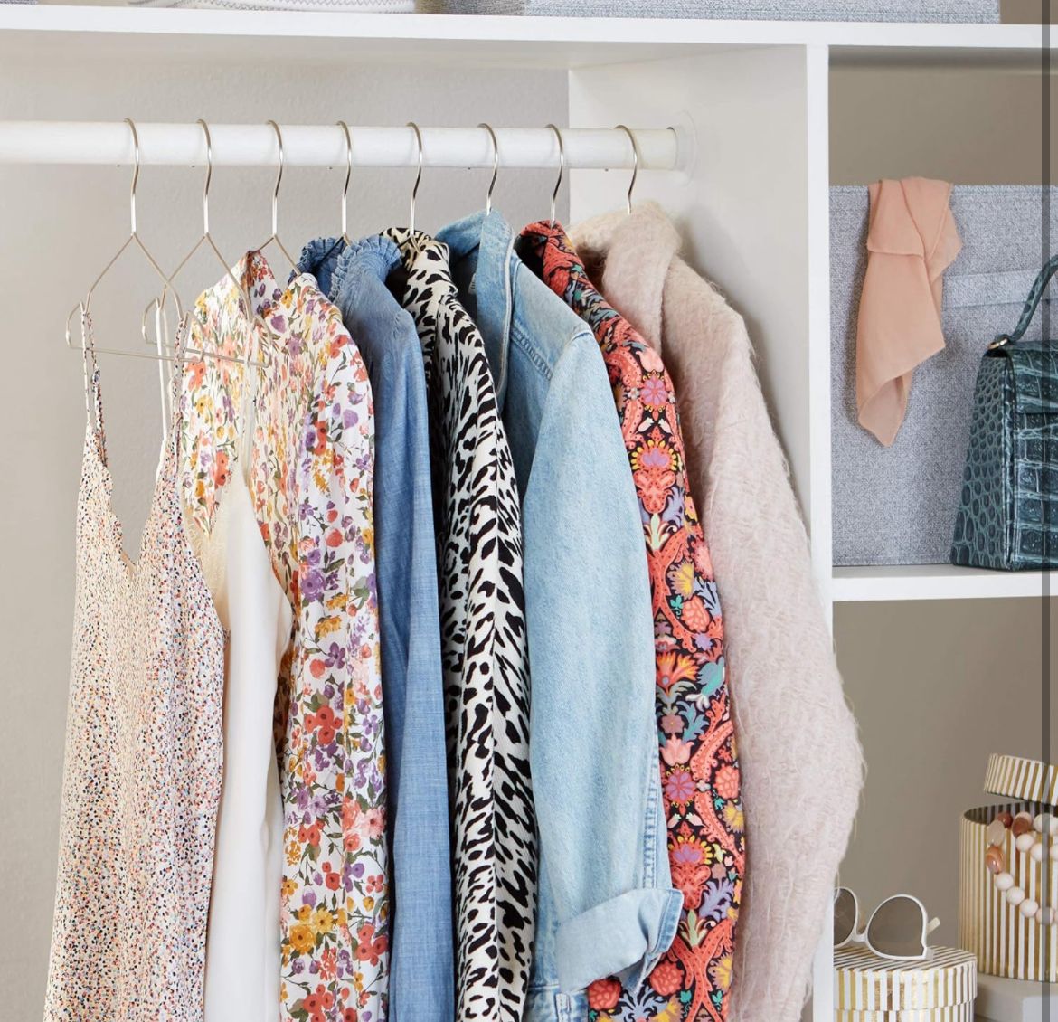 20 Grucce per Lavanderia 40cm Salvaspazio in Metallo Cromato con Spalline 1045