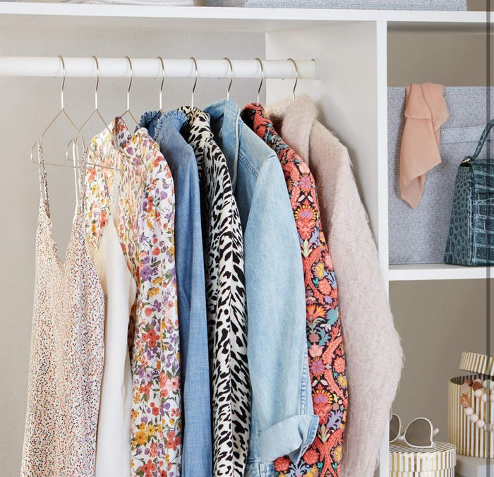 20 Grucce per Lavanderia 40cm Salvaspazio in Metallo Cromato con Spalline 1045