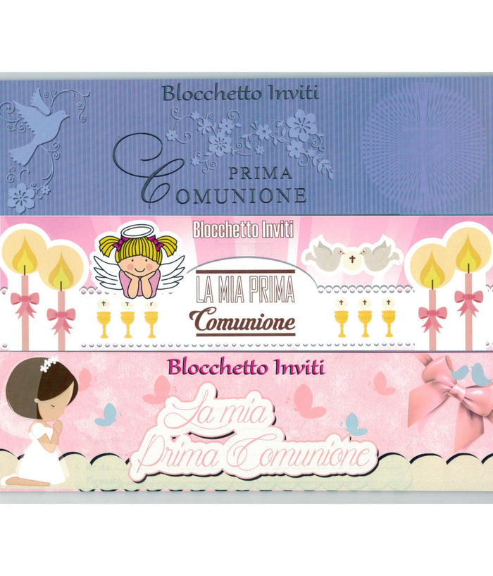 20 Invito Inviti In Carta 16x7cm Biglietto Biglietti Per Prima Comunione Femmine         