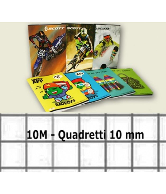 20 Pezzi Quadernoni Quadernone Quadretti 1 Cm 10 Mm 10m Quaderni Quaderno A4         