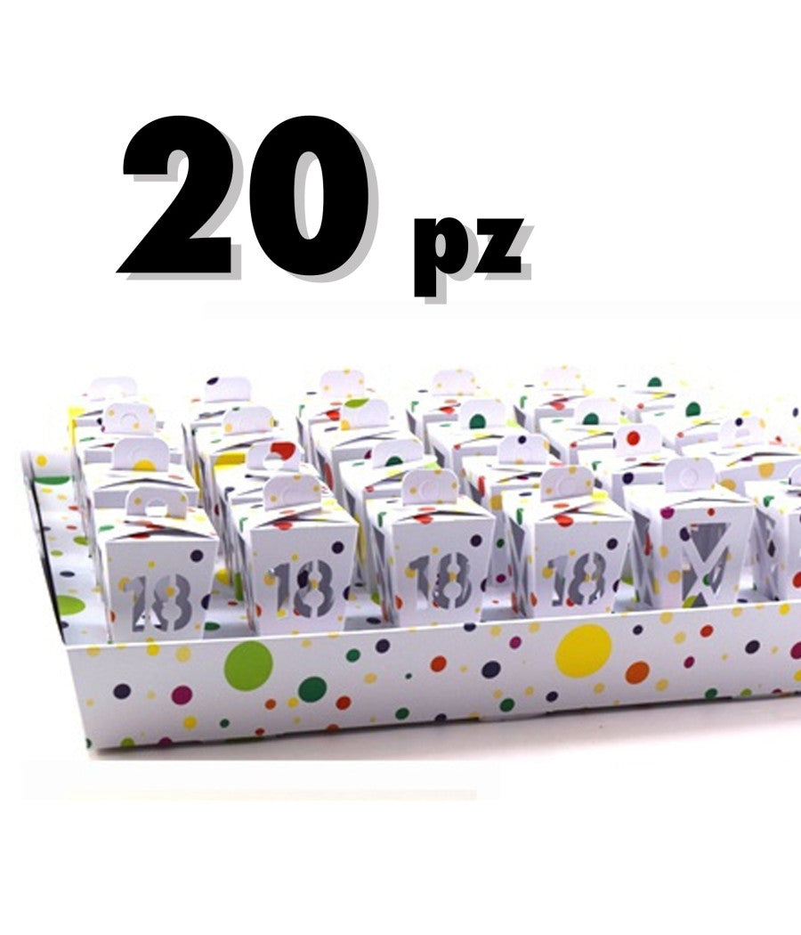 20 Pz Bomboniere Lanterna Vari Colori Colorati Festa 18 Anni Astucci         