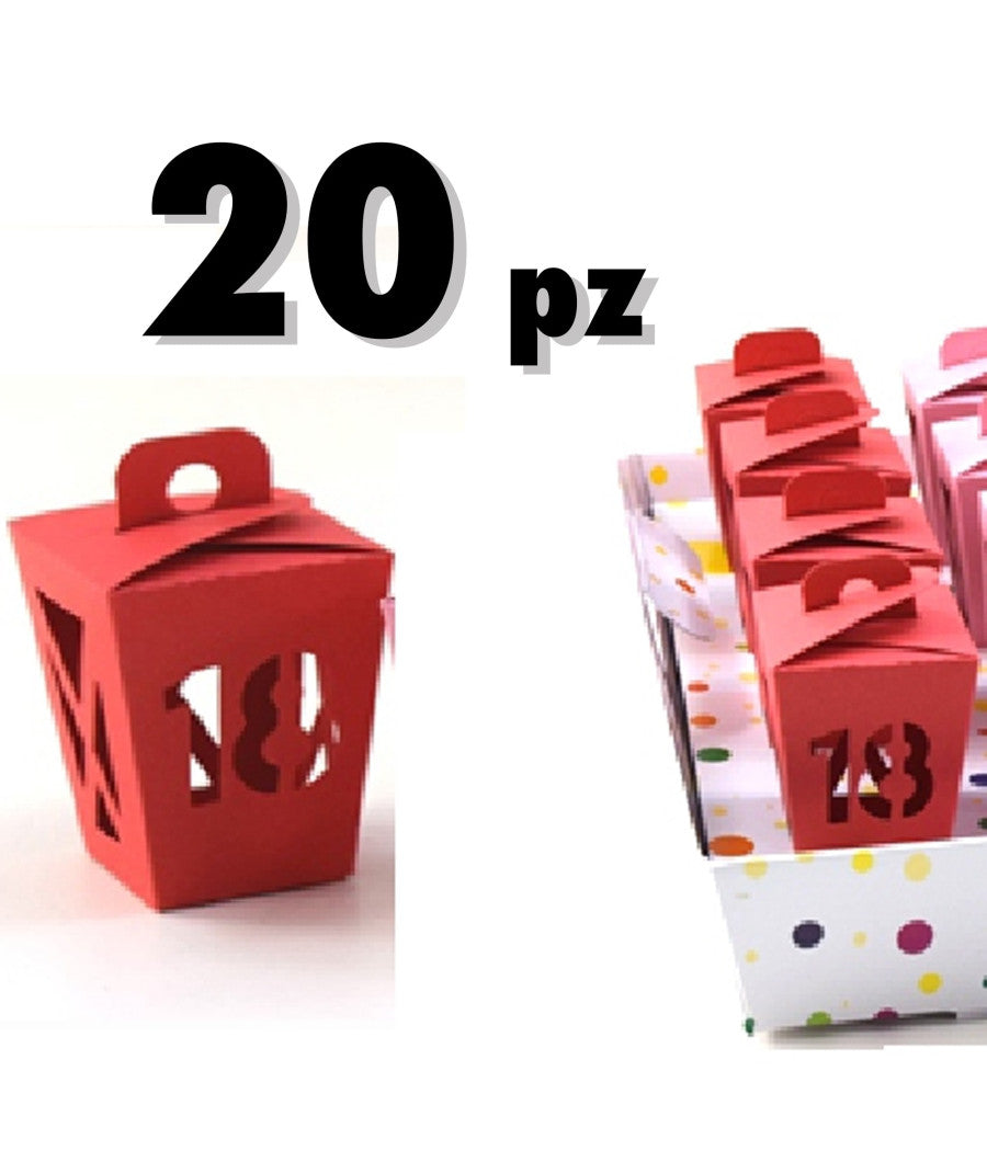 20 Pz Bomboniere Lanterna Vari Colori Colorati Festa 18 Anni Astucci         