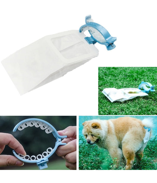 20 Sacchetti + Pinza Clip Con Silicone Coda Bustine Igienici Per Raccolta Feci L         