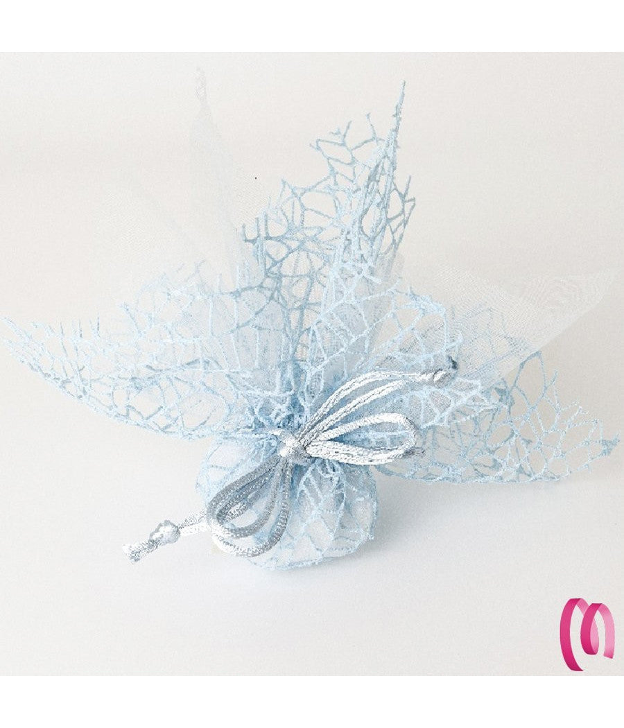 20 Sacchetti Velo Veletti Organza Rete Tulle Per Confetti Matrimonio Bomboniere         