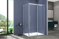 Box Doccia 2 lati 90x100 cm SENZA TELAIO H200 cm da 8mm: lato fisso + porta scorrevole FIORE