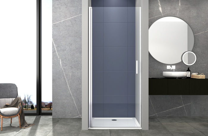 Box doccia 80 cm porta 1 BATTENTE nicchia H200 cm cristallo 6mm profilo CROMATO MILA