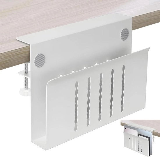 Supporto Verticale per Laptop in Acciaio - Compatibile con MacBook Pro/Air - iPad - Facile da Installare - Supporto per Laptop Bianco