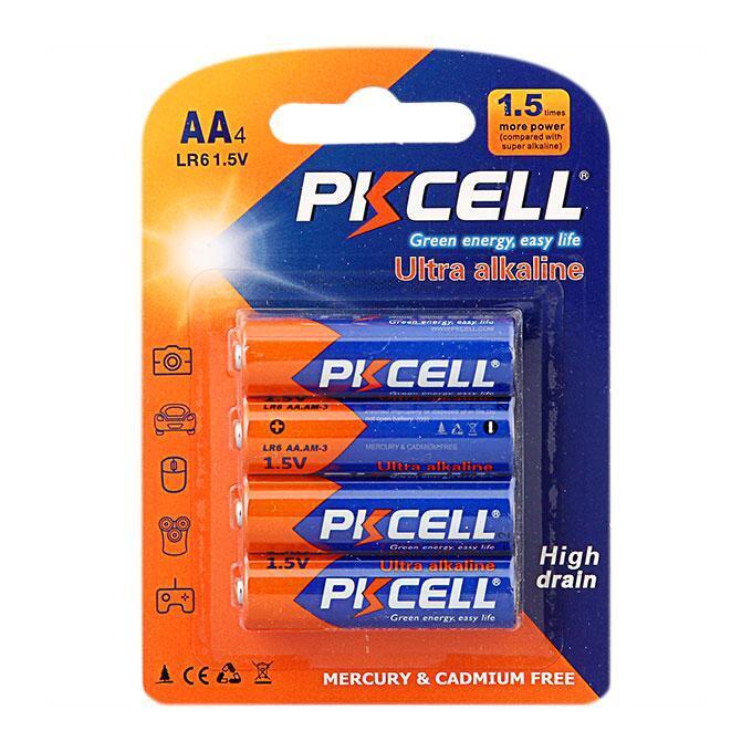 Pkcell batterie ultra alcaline AA lr6 stilo blister 4 pezzi
