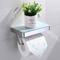 Portarotolo con ripianoin vetro - serie concept