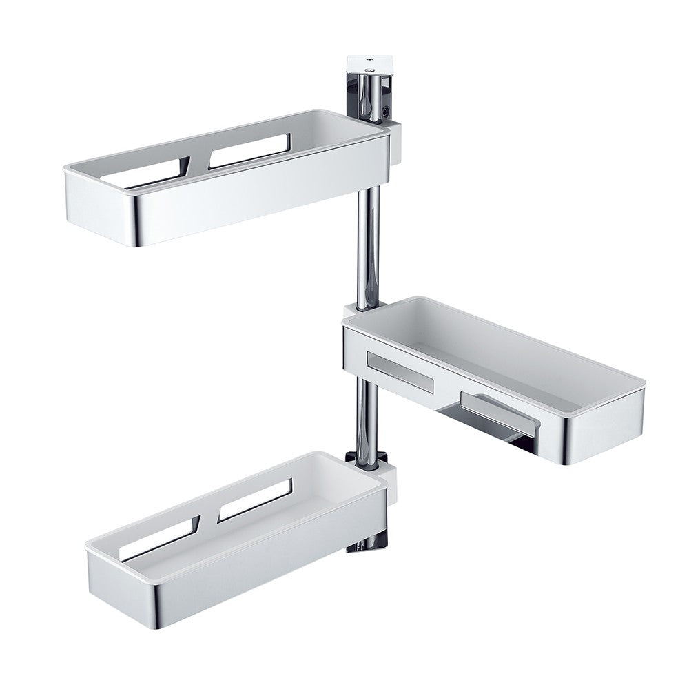 Asta completa di tre mensole girevoli multiuso - serie concept