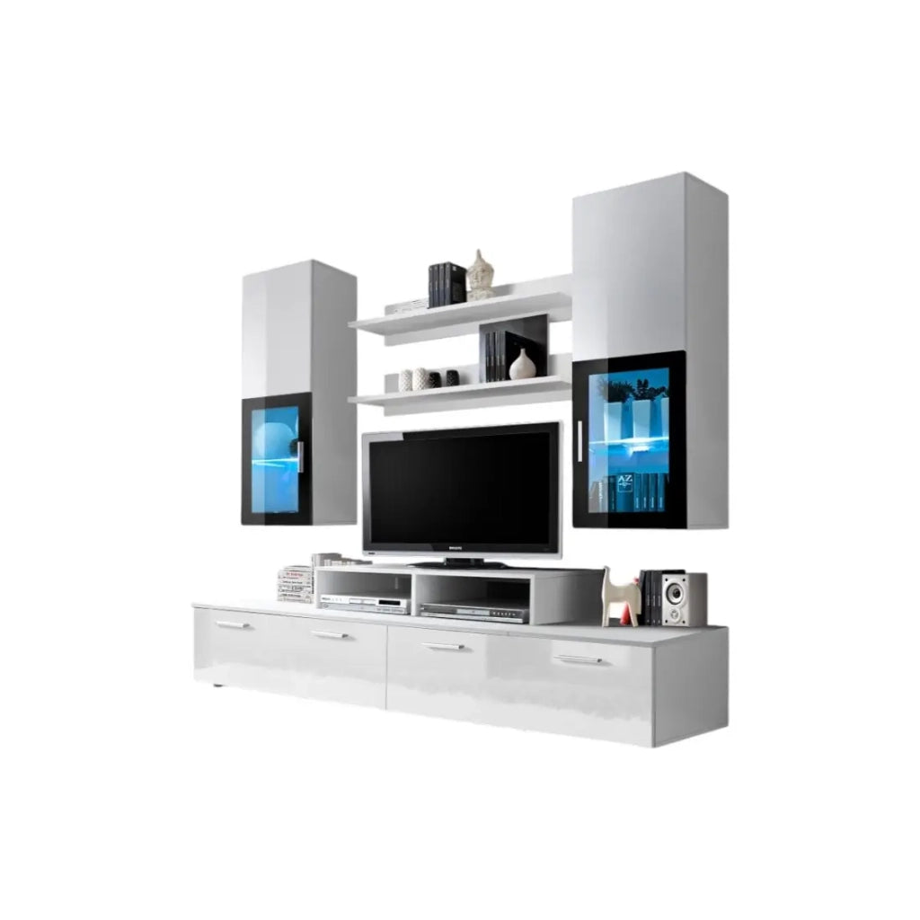 Mobile da parete per TV 200cm Design. Collezione MINI colore bianco.