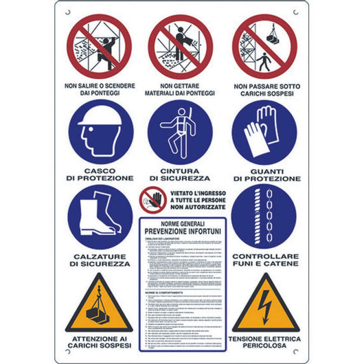 Cartello P-Cantieri 12 Norme 88X138 A4066