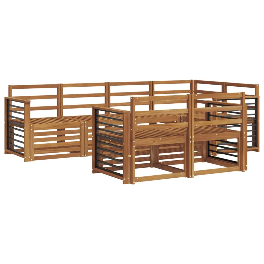 Set divani 7 pcs Naturale Legno di Acacia Massello