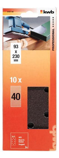 kwb 818104 accessorio per levigatrici 10 pz Carta abrasiva