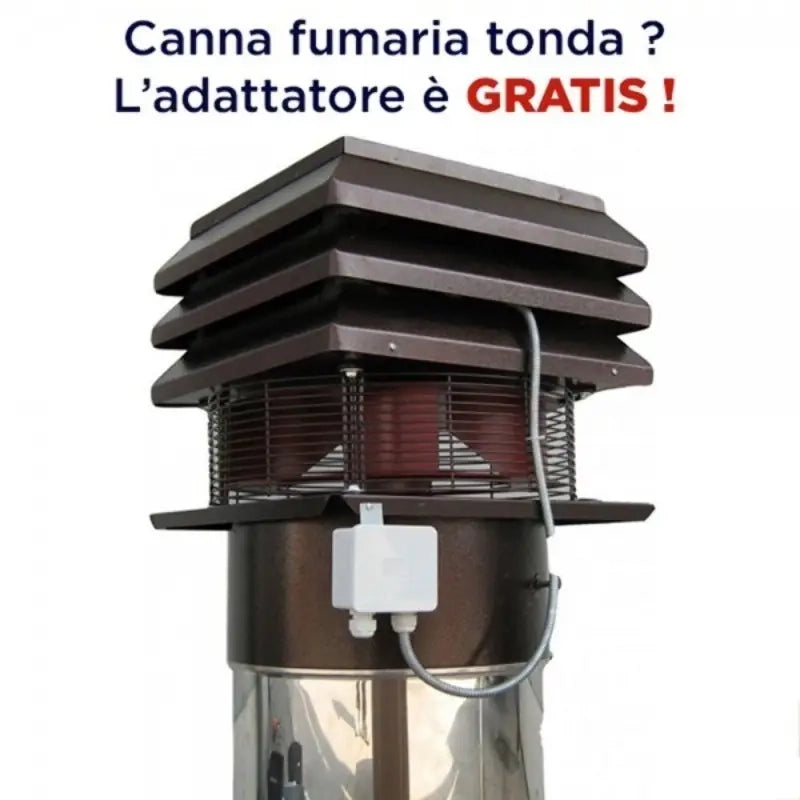 Aspiratore per camino con canna fumaria tonda 20 Cm Base - Tirafumo Tiracamino Aspirafumo Elettrico Barbecue Stufe Gemi