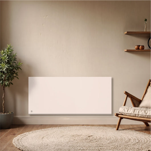 Radiatore elettrico fisso connesso WIFI con inerzia ceramica a secco 2000W NESSA CONNECT orizzontale bianco