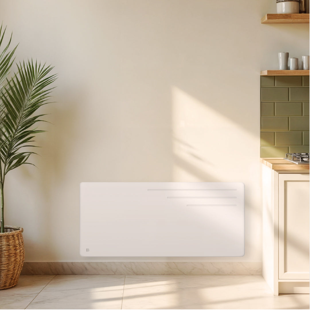 Radiatore elettrico fisso ad inerzia secca in ghisa 2000W MOTU orizzontale bianco