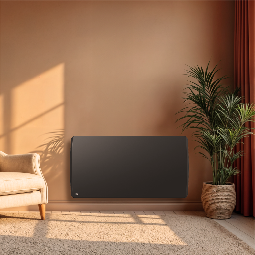 Radiatore elettrico fisso ad inerzia secca ceramico 2000W ARIA orizzontale nero