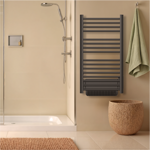 Scaldasalviette elettrico senza liquidi con soffiante 500W+1000W H.100,5xL54cm HESTIA nero