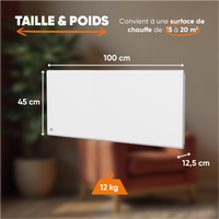 Radiatore elettrico fisso ad inerzia secca ghisa+pellicola 2000W NEMESIS orizzontale bianco