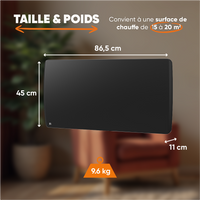 Radiatore elettrico fisso ad inerzia secca ceramico 2000W ARIA orizzontale nero