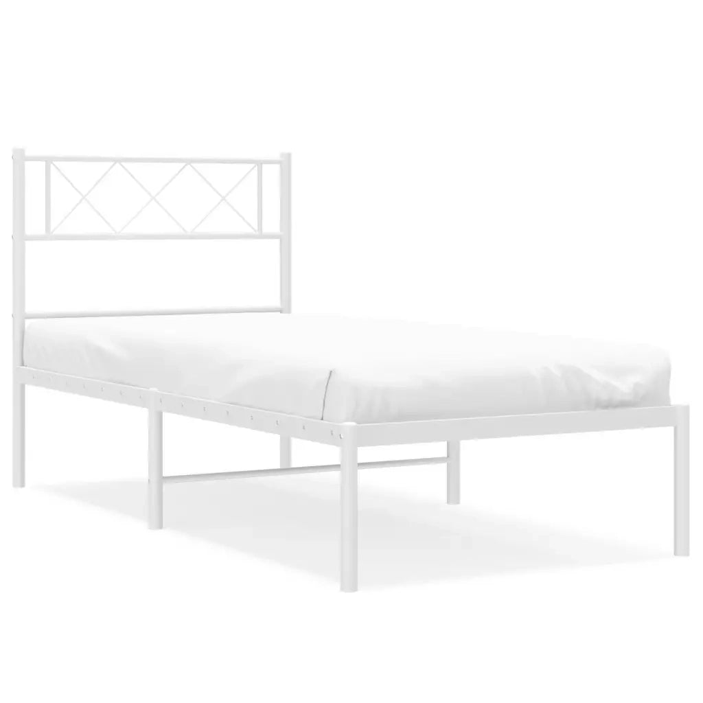 Giroletto con Testiera Metallo Bianco 90x200 cm