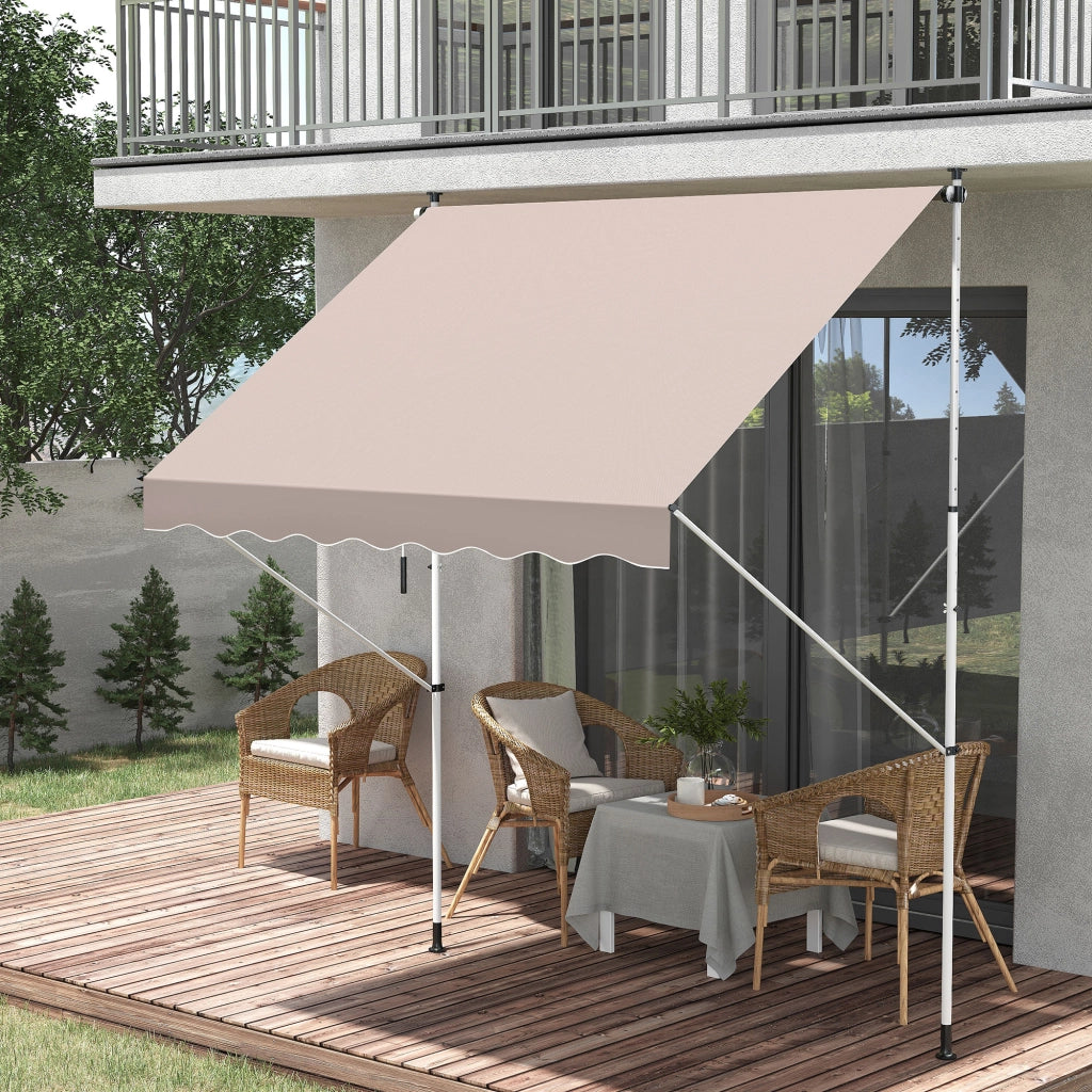 Tendone da balcone a bracci regolabile con manovella ¨C zephmum ¨C 150cm crema