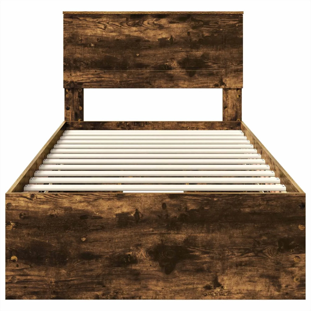 Struttura del letto con cassetto Rovere fumé 75 x 190 cm 3408037