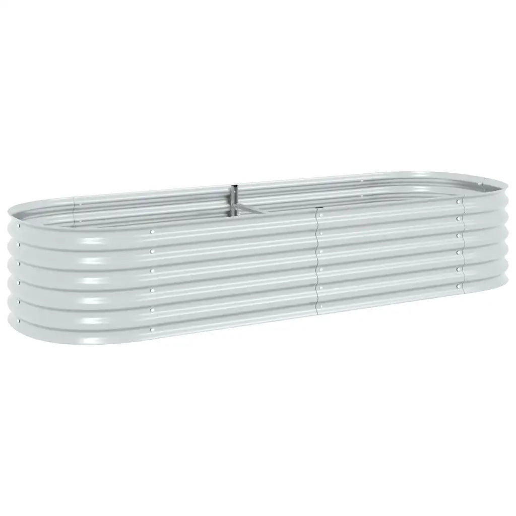 Letto Rialzato Giardino 240x80x44 cm in Acciaio Zincato Argento 45518