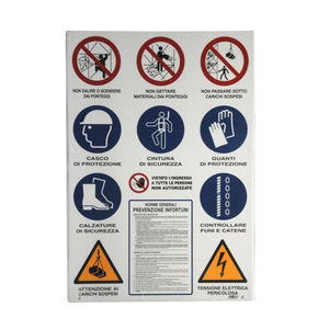 Cartello Cantiere 11 Simboli 98X138 Plastica