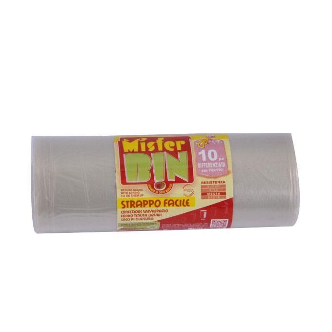 Mister Bin Sacco Immondizia Legacci Trasp 70X110 Pezzi 10