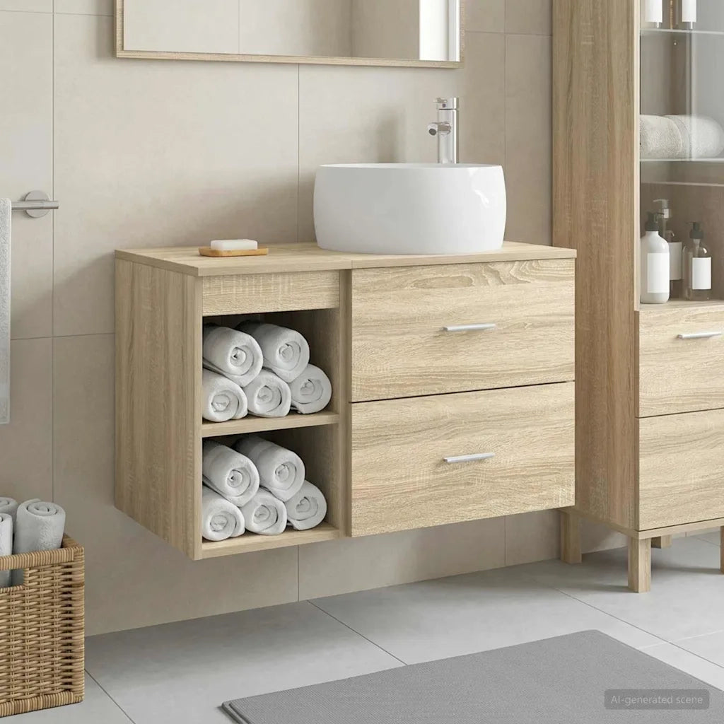 Set di mobili per il bagno 2 pcs Rovere Sonoma 3403922