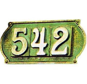 Targa Portanumeri Ottone Bronzato 3 Posti