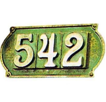 Targa Portanumeri Ottone Bronzato 3 Posti