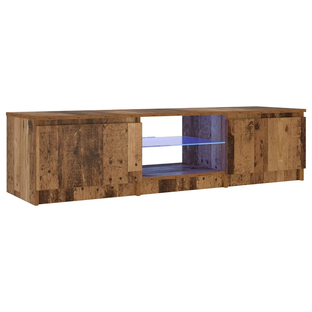 Mobile Porta TV con LED Legno Antico 140x40x36 cm Multistrato 856349