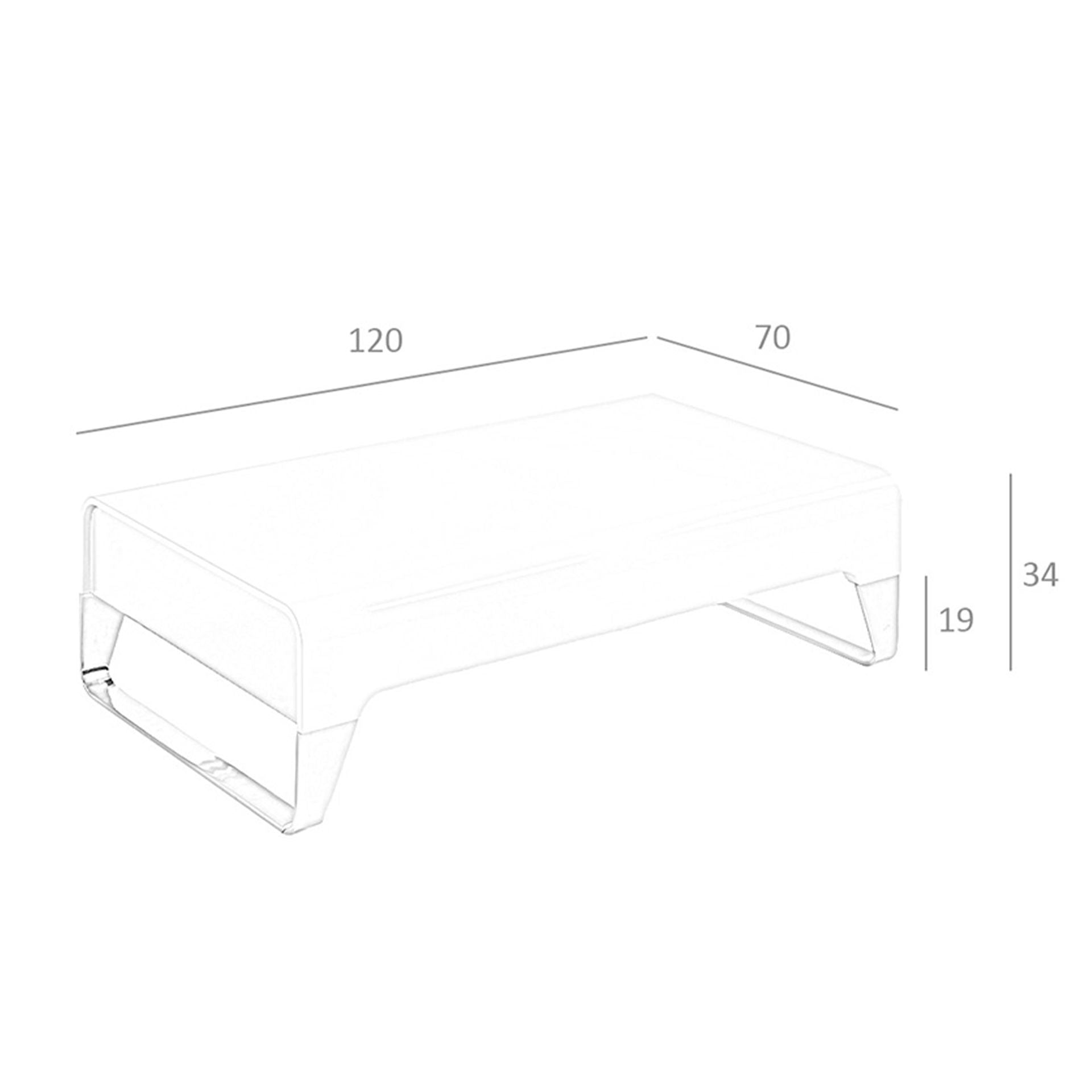 Tavolino rettangolare in noce e acciaio cromato