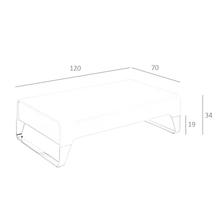 Tavolino rettangolare in noce e acciaio cromato