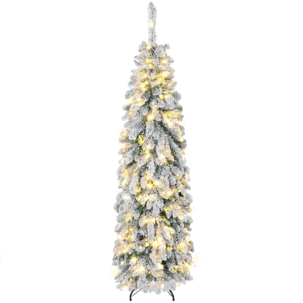 Albero di Natale Stretto con Luci LED ¨C zephmum ¨C Verde 180 cm 540 Rami