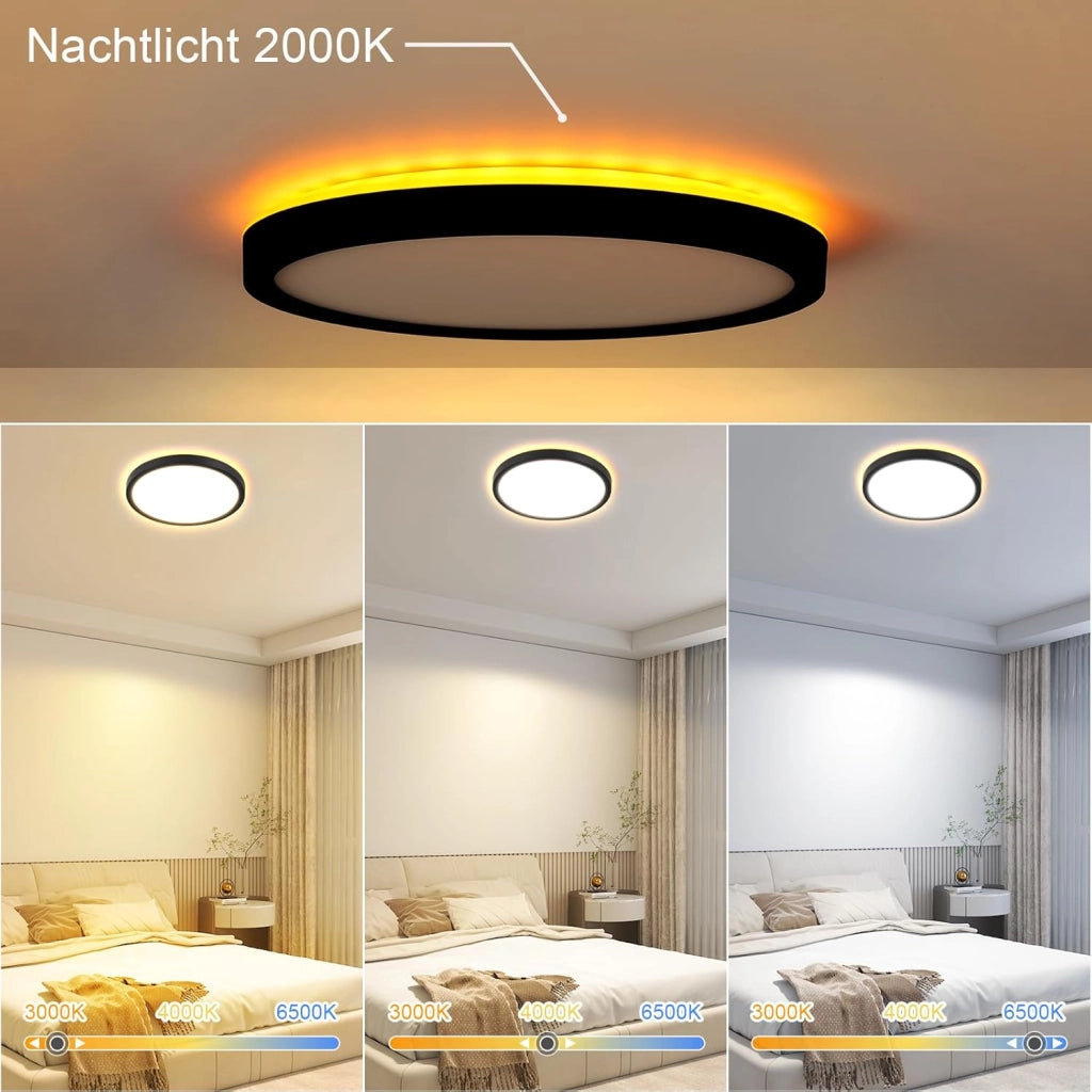 ZMH Lampada da soffitto plafoniera LED minimalista 22 cm 18W dimmer per soggiorno cucina