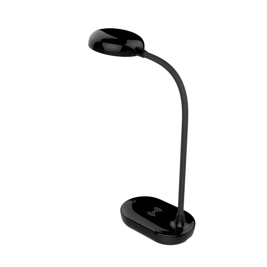 Lampada da Scrivania LED Flessibile con Caricatore wireless Qi 15W Controlli Touch Nero BigBen Connected