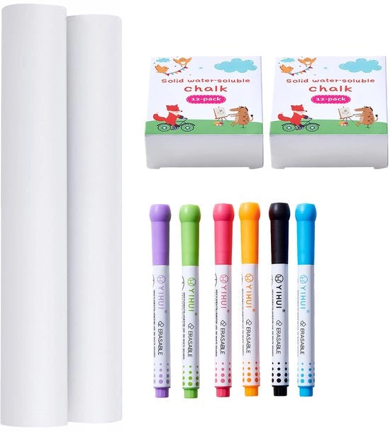 Set di accessori per bambini, 32 pezzi, set di matite colorate, pennarelli, rotoli di carta, accessori per bambini per la tavolozza, attrezzatura per bambini per colorare, per bambini di età prescolare, bambini maschi e femmine